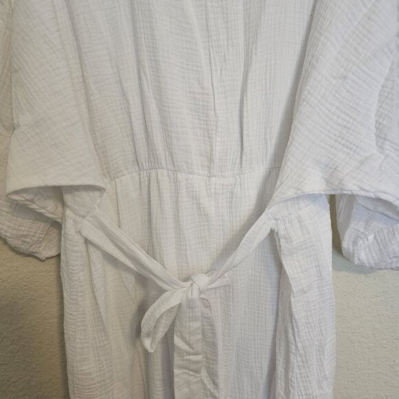 Women's White 100% Cotton Dress - Picture 9 of 9